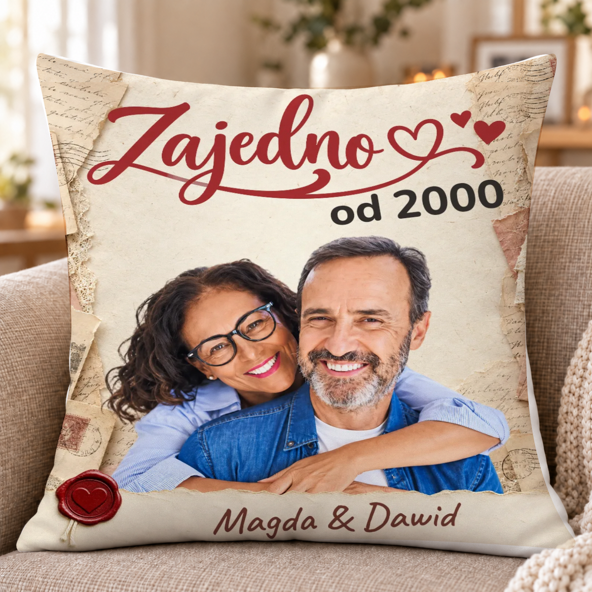 Poduszka dla par ze zdjęciem - Razem od - Personalizowana #62841 — mockup cmub8nk4q0hpfng1wq0naf47z